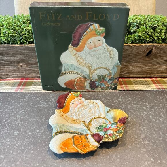 Fitz and Floyd Classics Old World Santa Canape Plate Clairmont Collection 2006 - Picture 1 of 8